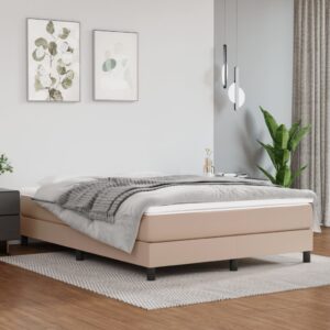 Κρεβάτι Boxspring με Στρώμα Καπουτσίνο 140x200εκ.από Συνθ.Δέρμα