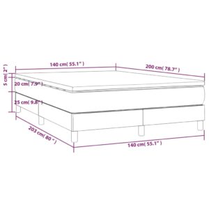 Κρεβάτι Boxspring με Στρώμα Καπουτσίνο 140x200εκ.από Συνθ.Δέρμα