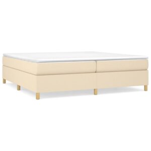 Κρεβάτι Boxspring με Στρώμα Κρεμ 200x200 εκ. Υφασμάτινο