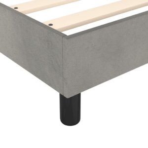 Κρεβάτι Boxspring με Στρώμα Ανοιχτό Γκρι 200x200 εκ. Βελούδινο