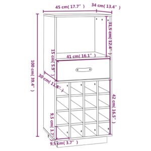 Κάβα Κρασιών Λευκή 45 x 34 x 100 εκ. από Μασίφ Ξύλο Πεύκου