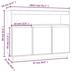 5x34x80 εκ. από Μασίφ Ξύλο Πεύκου