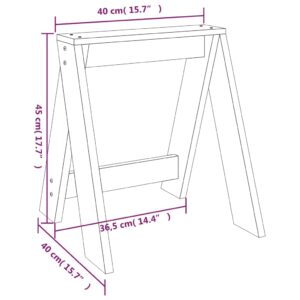 Σκαμπό 2 τεμ. 40 x 40 x 45 εκ. από Μασίφ Ξύλο Πεύκου