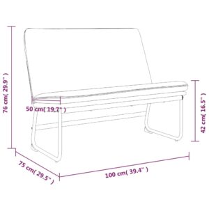 Πάγκος Ανοιχτό Γκρι 100 x 75 x 76 εκ. Υφασμάτινος