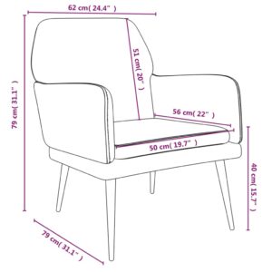 Πολυθρόνα Ανοιχτό Γκρι 62 x 79x 79 εκ. Βελούδινη