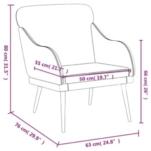 Πολυθρόνα Κρεμ 63x76x80 εκ. από Συνθετικό Δέρμα