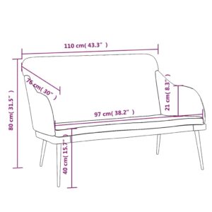 Πάγκος Ανοιχτό Γκρι 110 x 76 x 80 εκ. Βελούδινος