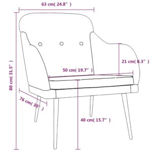 Πολυθρόνα Ανοιχτό Γκρι 63 x 76 x 80 εκ. Υφασμάτινη