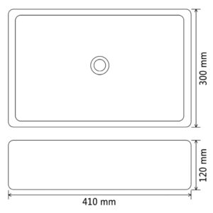 Νιπτήρας Ορθογώνιος Μαύρος 41 x 30 x 12 εκ. Κεραμικός