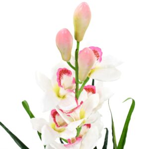 Ορχιδέα Cymbidium Τεχνητή Πράσινη 100 εκ. με Γλάστρα