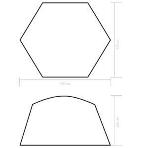 Σκίαστρο Πισίνας Μπλε 500 x 433 x 250 εκ. Υφασμάτινο