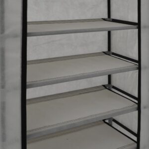 282430  Shoe Cabinet with Cover Grey 58x28x106 cm Fabric