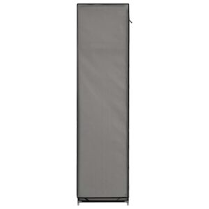 282456  Wardrobe with Compartments and Rods Grey 150x45x175 cm Fabric