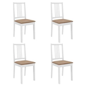 276409  5 Piece Dining Set MDF White (247625+247635)