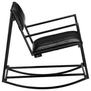 282905  Rocking Chair Black Real Leather