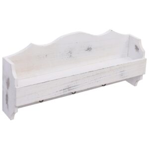 284231  Wall Mounted Coat Rack White 50x10x23 cm Wood