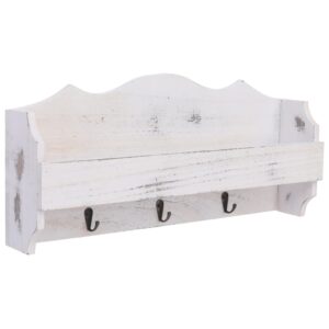 284231  Wall Mounted Coat Rack White 50x10x23 cm Wood