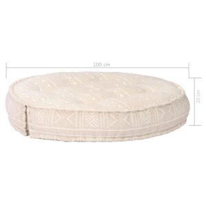 283789  Pouffe 100x20 cm Beige Fabric