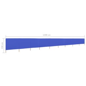 Προστατευτικό Αέρα με 9 Πάνελ Αζούρ Μπλε 1200x120 εκ Υφασμάτινο