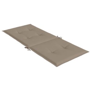 Μαξιλάρια Καρέκλας Κήπου με Πλάτη 4 τεμ. Taupe 120x50x3 εκ.