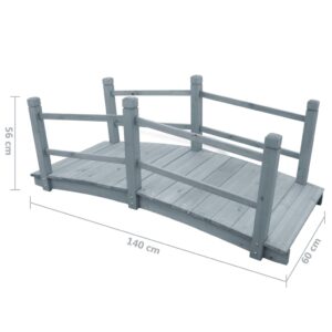 Γέφυρα Κήπου Γκρι 140 x 60 x 56 εκ. από Μασίφ Ξύλο Ελάτης