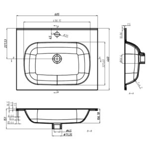 Νιπτήρας Ένθετος Λευκός 605 x 460 x 105 χιλ. από SMC