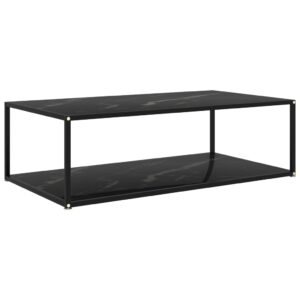 322905  Coffee Table Black 120x60x35 cm Tempered Glass