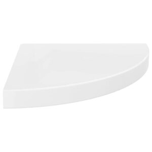 323909  Floating Corner Shelves 4 pcs High Gloss White 35x35x3