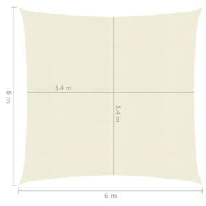 Πανί Σκίασης Κρεμ 6 x 6 μ. από HDPE 160 γρ./μ²