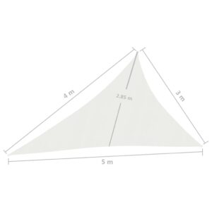 Πανί Σκίασης Λευκό 3 x 4 x 5 μ. από HDPE 160 γρ./μ²