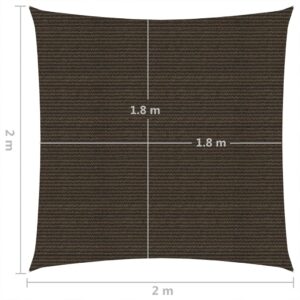 Πανί Σκίασης Καφέ 2 x 2 μ. από HDPE 160 γρ./μ²