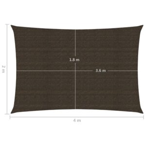 Πανί Σκίασης Καφέ 2 x 4 μ. από HDPE 160 γρ./μ²