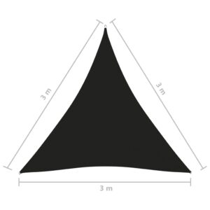 Πανί Σκίασης Τρίγωνο Μαύρο 3 x 3 x 3 μ. από Ύφασμα Oxford