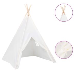 Σκηνή Teepee Παιδική Λευκή 120x120x150 εκ. Peach Skin με Σάκο