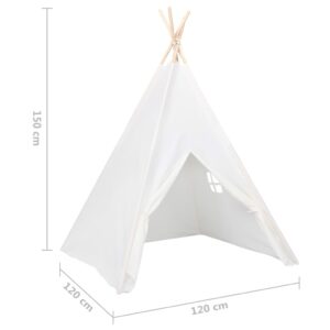 Σκηνή Teepee Παιδική Λευκή 120x120x150 εκ. Peach Skin με Σάκο