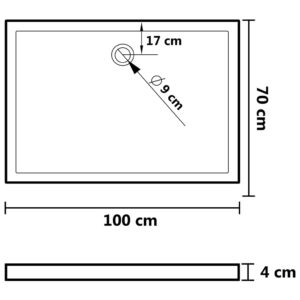 Βάση Ντουζιέρας με Σχέδιο Τάπας Λευκή 70 x 100 x 4  εκ. από ABS