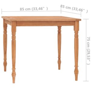 Τραπέζι Batavia 85 x 85 x 75 εκ. από Μασίφ Ξύλο Teak