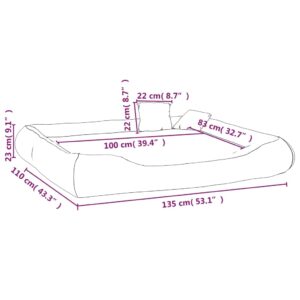 Μαξιλάρι Σκύλου Καφέ 135 x 110 x 23 εκ. Ύφασμα Oxford