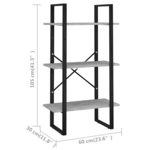 Ράφι Αποθήκευσης Γκρι Σκυροδέματος 60x30x105εκ. από Μοριοσανίδα