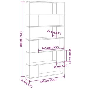 Βιβλιοθήκη/Διαχωριστικό Χώρου Λευκό 100 x 24 x 188 εκ.