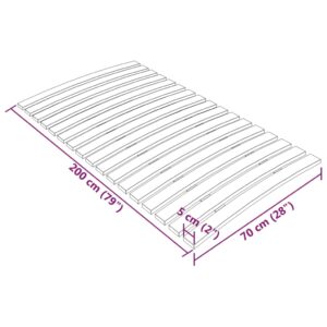 Τελάρο Κρεβατιού με 17 Σανίδες 70 x 200 εκ.