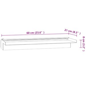 Σιντριβάνι Καταρράκτης Πισίνας με RGB LED 60 εκ Ανοξειδ. Ατσάλι