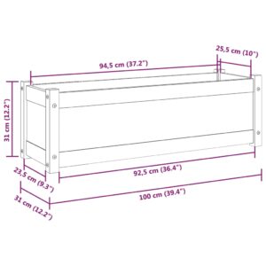 Ζαρντινιέρες 2 τεμ. Μελί 100 x 31 x 31εκ από Μασίφ Ξύλο Πεύκου