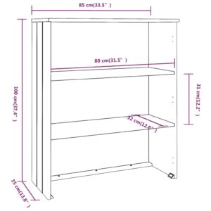 Πάνω Μέρος για Ντουλάπι Αν. Γκρι 85x35x100εκ Μασίφ Ξύλο Πεύκου