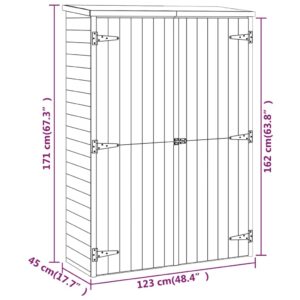 Αποθήκη Εργαλείων Κήπου 123x50x171 εκ. Εμποτισμένο Μασίφ Πεύκο