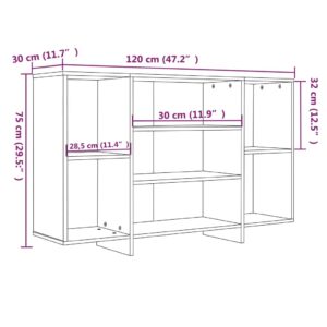 Μπουφές Μαύρος 120 x 30 x 75 εκ. από Μοριοσανίδα