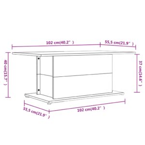 Τραπεζάκι Σαλονιού Γκρι Sonoma 102 x 55