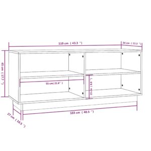 Παπουτσοθήκη Γκρι 110 x 34 x 45 εκ. από Μασίφ Ξύλο Πεύκου