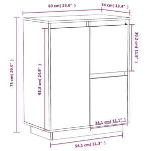 Ντουλάπι Καφέ Μελί 60 x 34 x 75 εκ. από Μασίφ Ξύλο Πεύκου