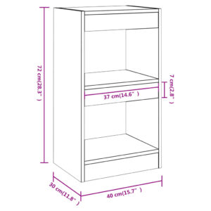 Βιβλιοθήκη/Διαχωριστικό Χώρου Μαύρο 40 x 30 x 72 εκ.